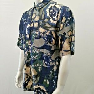 Harry Rosen Shirts - Harry Rosen Silk Hawaiian Shirt Men's Floral Harry Rosen Shirts - Harry Rosen Silk Hawaiian Shirt Men's Floral